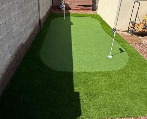 Artificial Grass Arizona backyard putting green