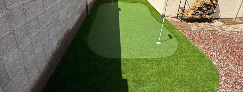 Artificial Grass Arizona backyard putting green