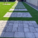 Artificial Turf Putting Green with stone pavers