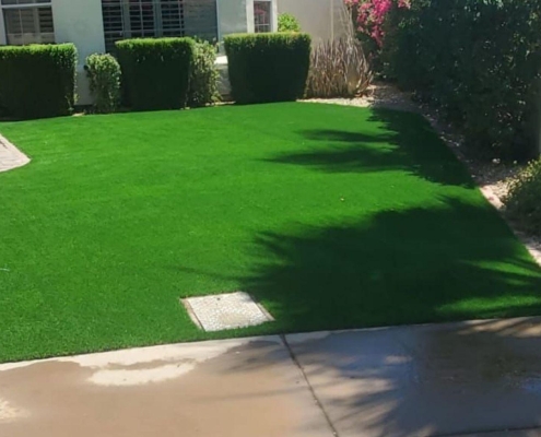 Artificial grass backyard in Arizona