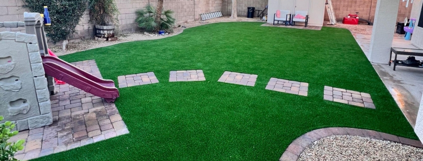 Artificial grass in Playground area