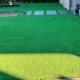 Green artificial grass lawn with stepping stones